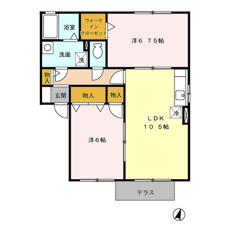 合志市須屋のアパートの間取り