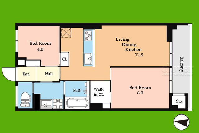 【間取り】 | オリエンタルグリーンコーポラス | 物件のお問い合わせは、 ０１２０－７００－９６８までお気軽にどうぞ！