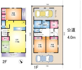 【間取り】 | 越谷市弥十郎　新築分譲住宅　全1棟