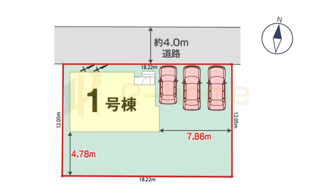 つくばみらい市伊奈東第1期　新築戸建て　1号棟の区画図|大きなお買い物だからこそ、メリット・デメリットを伝えさせて頂きます。
R-homeにお任せください♪