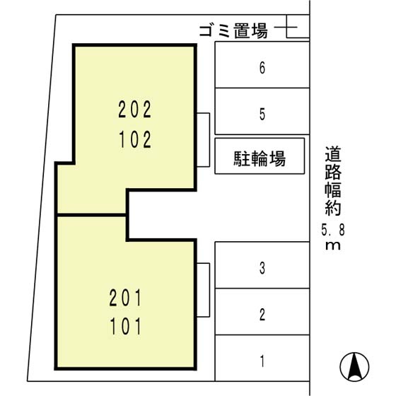 パストラル西向日の区画図
