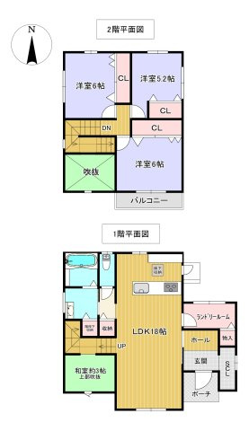 米子市尾高　中古住宅の間取り