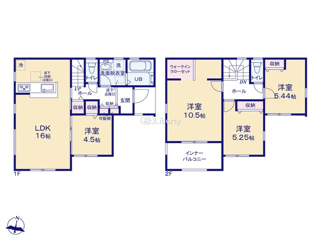 第1常総市相野谷町　新築戸建　3号棟の区画図
