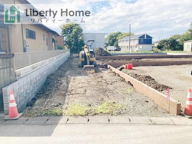 第1常総市相野谷町　新築戸建　3号棟の前面道路含む現地写真