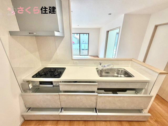 いろどりアイタウン鹿沼市千渡　６号棟の内観：施工例|同社施工物件の写真です。２階にも独立洗面台を完備