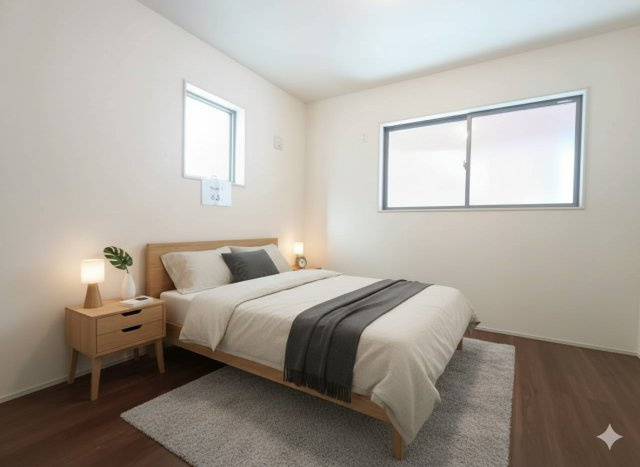 三郷市　戸ケ崎1丁目　新築戸建　全1棟　の洋室|大切なプライベート空間です。アレンジしやすいシンプルなお部屋です　※家具をCGで加工しており、家具付き販売ではございません。