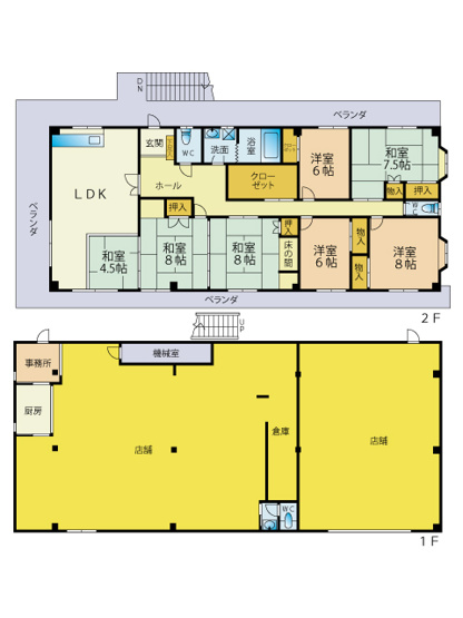 【間取り】 | 裾野市佐野 売店舗付き住宅 ES05942 | 裾野市佐野　間取り図