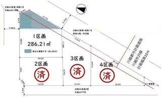 【区画図】 | 川越市下赤坂　建築条件なし売地　西武新宿線『本川越駅』バス27分　【福原小学区】