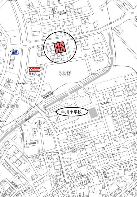 土地　豊橋市牛川町の地図