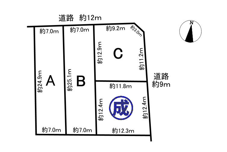 土地　豊橋市牛川町　C区画の土地図