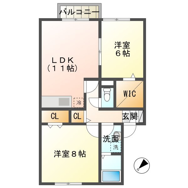 ラフィーネ二ツ屋の間取り