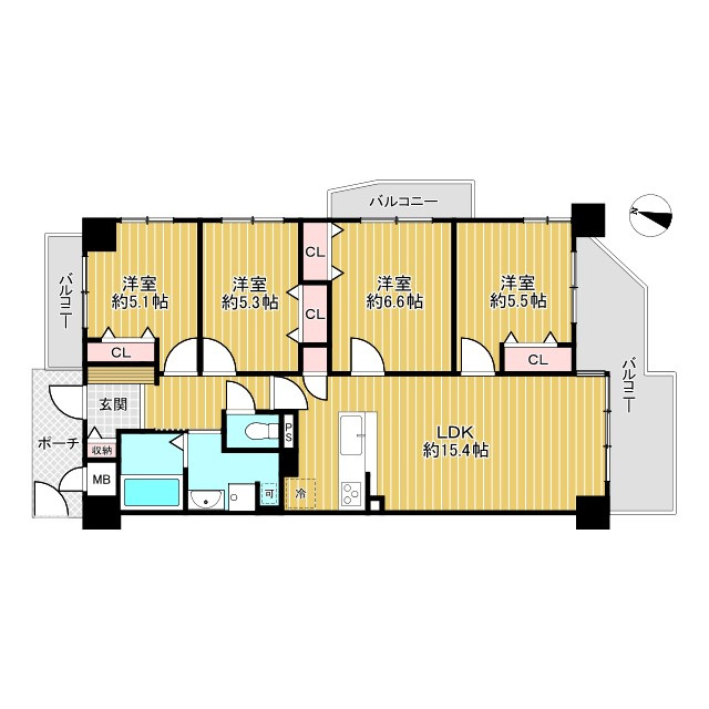 日光ハイツ香里第五の間取り