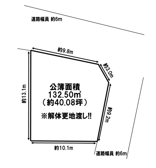 【土地図】 | 亀岡　篠町野条イカノ辻南　建築条件無し売土地