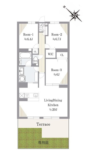 ◎茅ヶ崎市今宿　コスモ茅ヶ崎プレシオの間取り|3LDK☆