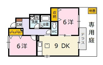 ローズコート清水　Ｂ棟の間取り