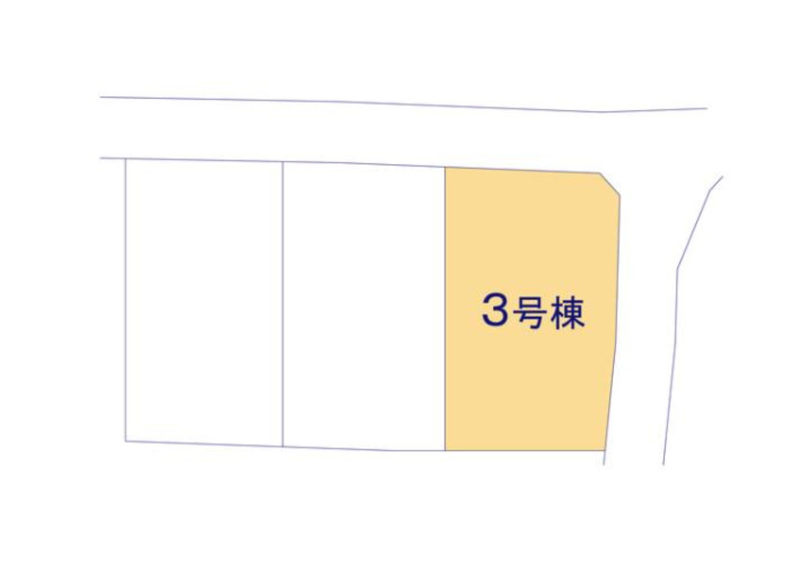 熊本市東区長嶺東第6₋3棟(3号棟)平屋の区画図|配置図（3号棟）