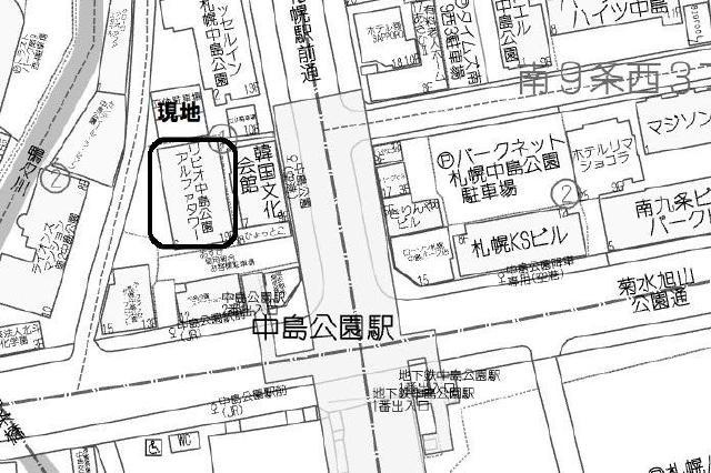 リビオ中島公園アルファタワーの地図| 