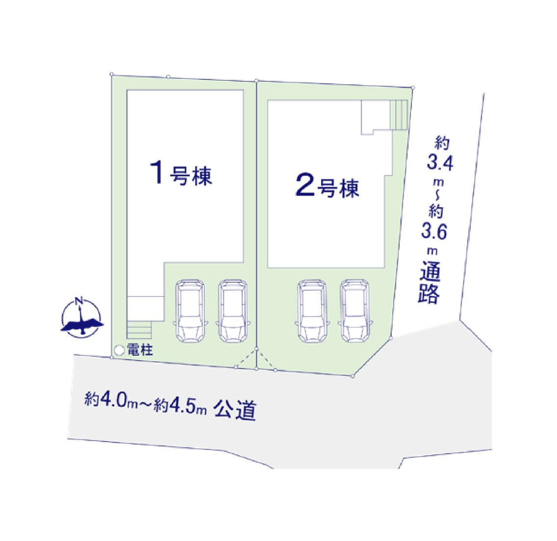 福岡市博多区諸岡3丁目第2-2棟（1号棟）　の区画図|配置図（1号棟）