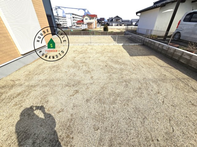 熊本市北区植木町広住第1₋2棟(1号棟)の庭|お庭で自由な時間を過ごせます。