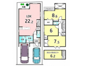 山科区西野野色町　新築戸建の画像
