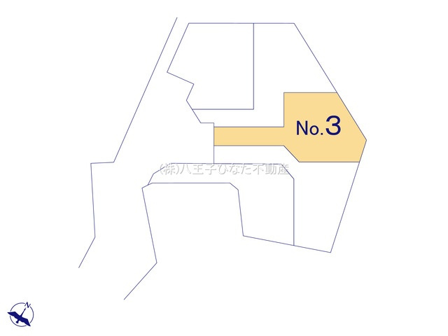 『八王子市新築戸建て』八王子市上柚木2261-2【仲介手数料無料】　１期の区画図|～仲介手数料無料☆八王子ひなた不動産～　八王子市上柚木　新築戸建て
