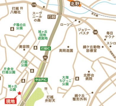 『八王子市土地』八王子市打越町1638-9【仲介手数料無料】の地図|～仲介手数料無料☆八王子ひなた不動産～八王子市打越町　売地
