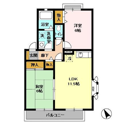 サニーコート田辺Bの間取り