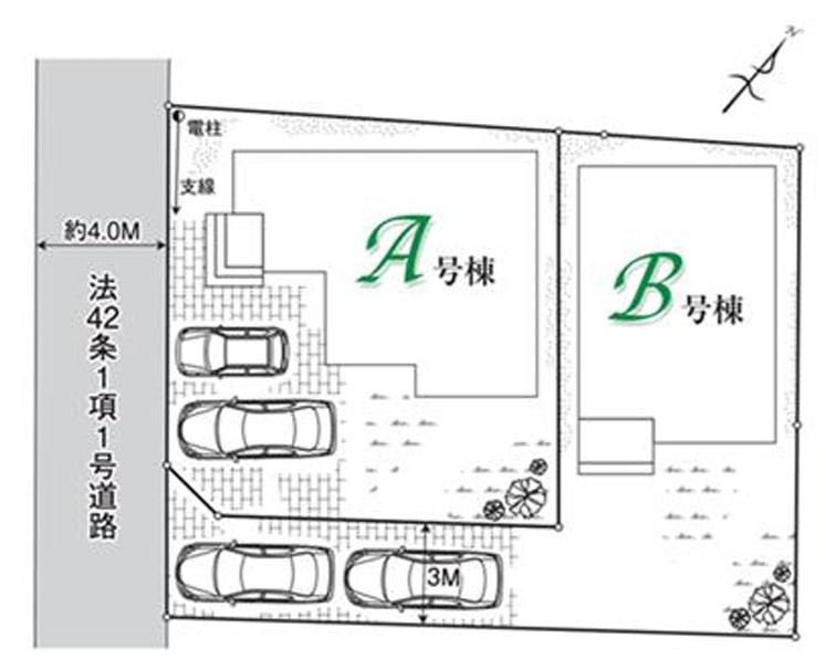 ハートフルタウン狭山南入曽２０期　全２棟の区画図