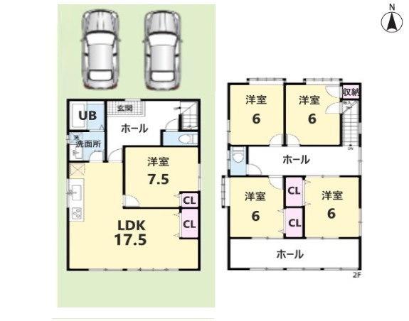 ５ＬＤＫ、駐車場２台可♪