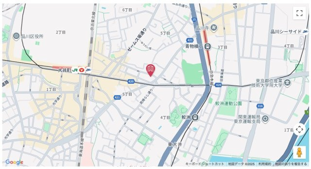 ★仲介手数料無料★マンション仙台坂カトレア（リフォーム完了　再開発大井町トラックスが完成して住みやすくなる街）の地図