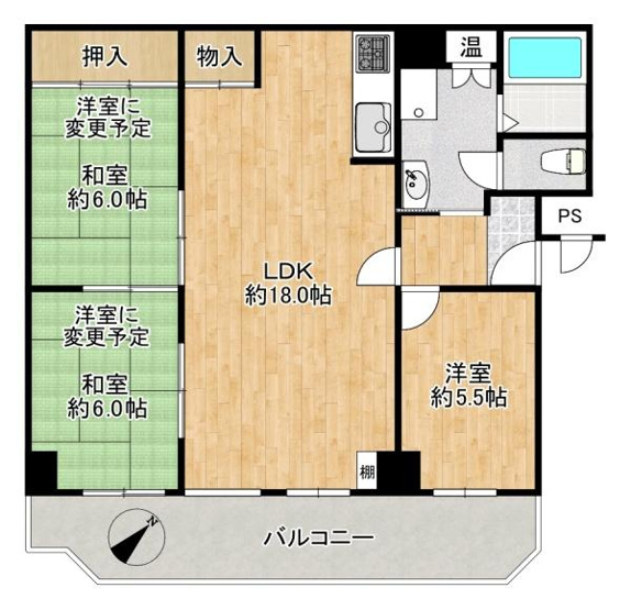 【間取り】 | サンヴェール朝霧ヶ丘A棟