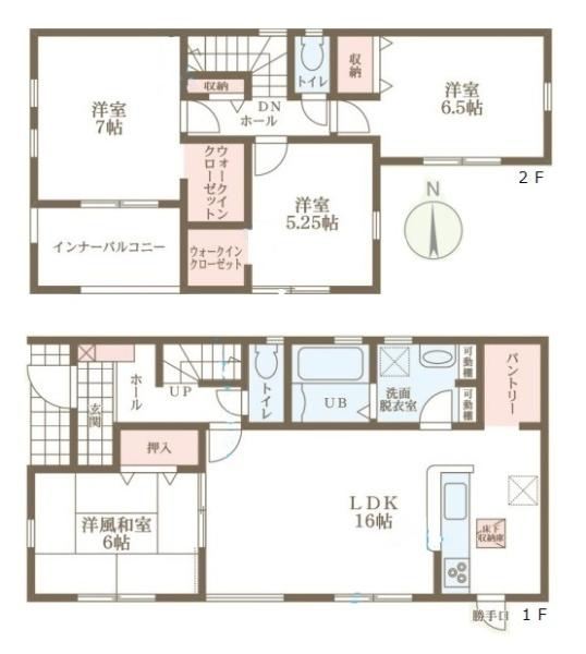 リーブルガーデン大豆越 ３号棟 ／新築一戸建の間取り