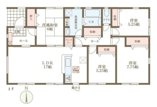 リーブルガーデン大豆越 ４号棟 ／新築一戸建の間取り