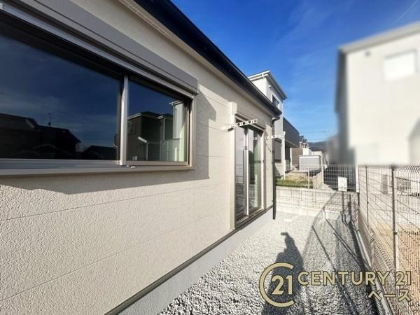 リーブルガーデン大豆越 ５号棟 ／新築一戸建のバルコニー|日当たりのよい南向き物干しスペース！洗濯物もよく乾きます！