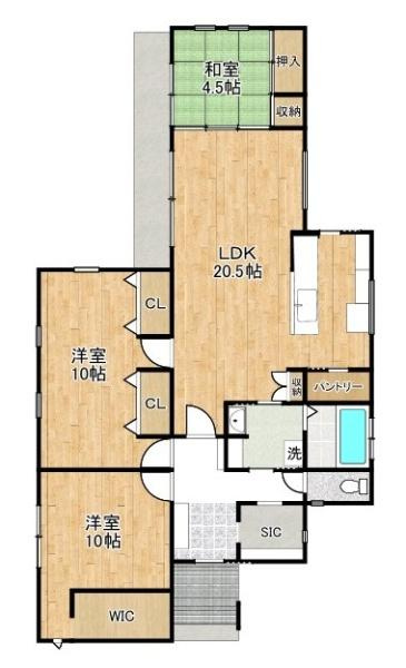 香芝市関屋北３丁目　一戸建の間取り