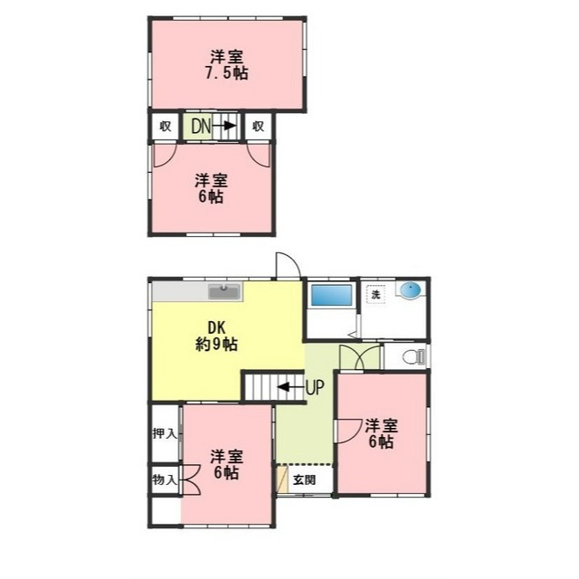 養老町鷲巣貸家の間取り