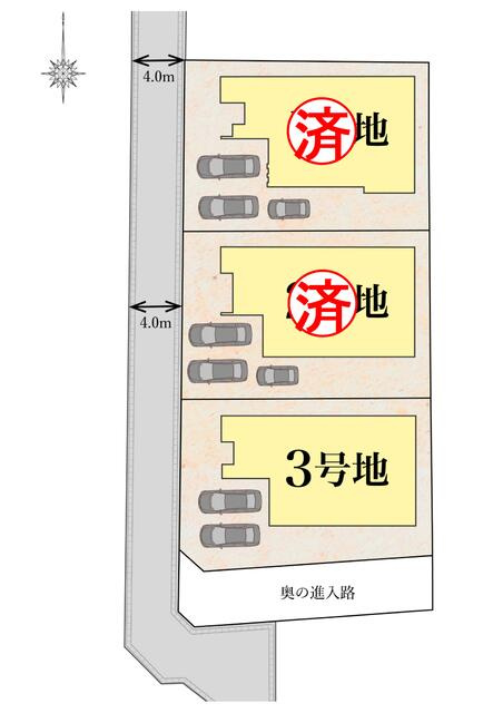 小郡市小郡　新築戸建　3号地の区画図