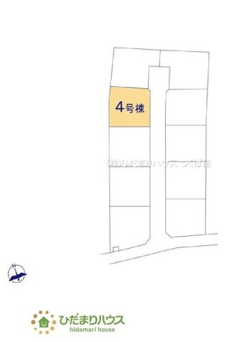 【区画図】 | ひたちなか市稲田10期　新築戸建　4号棟 | 広々駐車スペースで、車の出し入れしやすい。