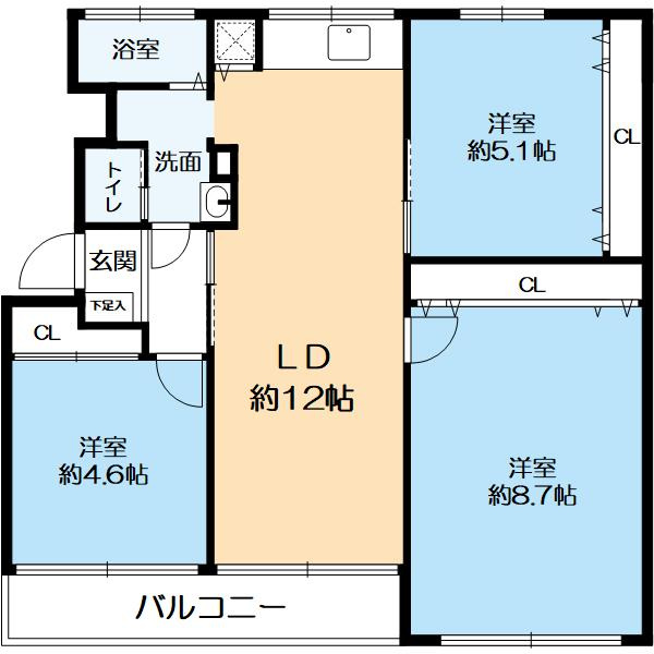 山御影マンションI棟の間取り