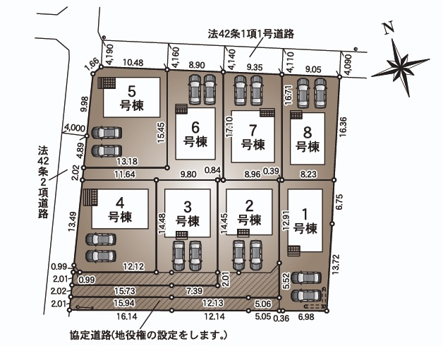 広丘竪石第4　5号棟の区画図