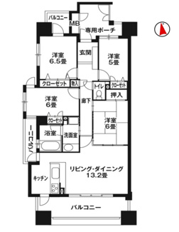 【間取り】 | ライオンズマンション岐阜シティ第2！3階部分！4LDK！南西角部屋♪JR岐阜駅まで徒歩7分！ | ライオンズマンション岐阜シティ第2！3階部分！4LDK！南西角部屋♪お風呂に窓あります♪JR岐阜駅まで徒歩7分！