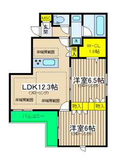 【間取り】 | シャンベール若宮 | シャンベール若宮　間取り図