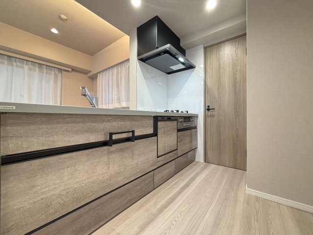 サンクタス本郷のキッチン|浄水器一体型水栓付きのシステムキッチン