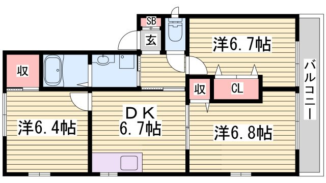 フローラル白浜Ⅱの間取り