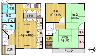 【間取り】 | 大東市灰塚6丁目　中古戸建
