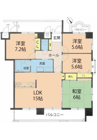 ライオンズマンション平和大通り第2(A)の間取り