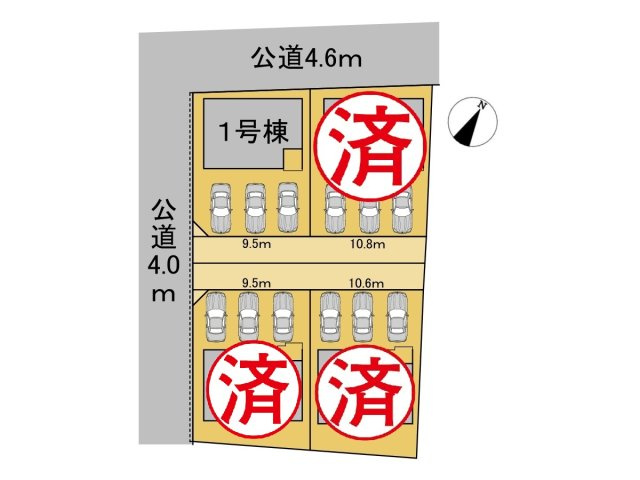 新築戸建　羽島市福寿町2期　全4区画分譲の区画図|■区画図
■YAMADA電機の　ヤマダ不動産　株式会社リライフ　
いつでもお問合わせ下さい。