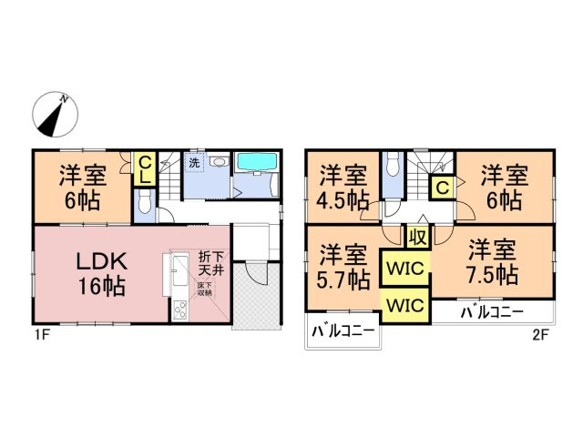 新築戸建　羽島市福寿町2期　全4区画分譲の間取り|■2号棟　■ヤマダ不動産　株式会社リライフ　
■夢のマイホーム購入をフルサポートします！