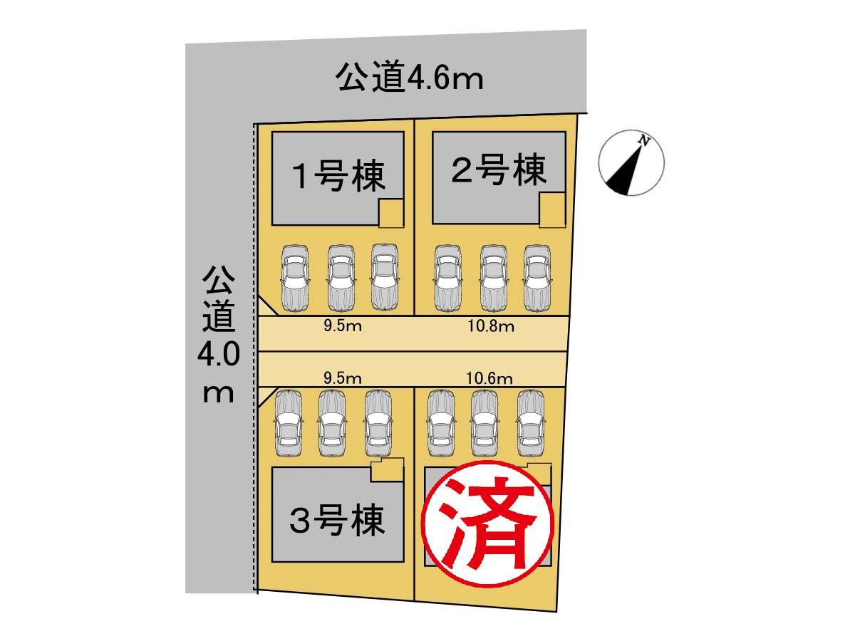 新築戸建　羽島市福寿町2期　全4区画分譲の区画図|■区画図
■YAMADA電機の　ヤマダ不動産　株式会社リライフ　
いつでもお問合わせ下さい。