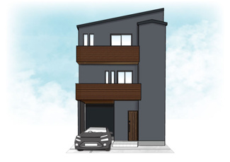 【外観パース】 | 中京区壬生天池町　建築条件付 | 《参考プラン外観イメージパース》